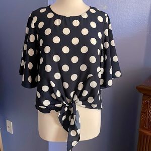 She + Sky Polka Dot Blouse